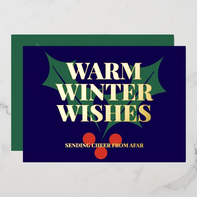 Warm Winter Wishes Christmas Holly  (Front/Back)