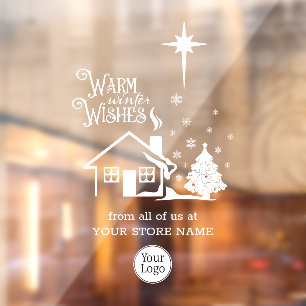Warm Winter Wishes Christmas Logo Store