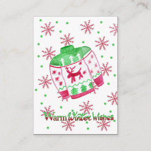 Warm Winter Wishes Christmas Sweater Enclosure Card