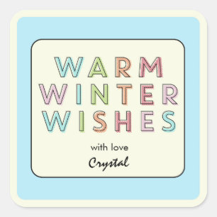 Warm Winter Wishes  Holiday Gift Tag Labels