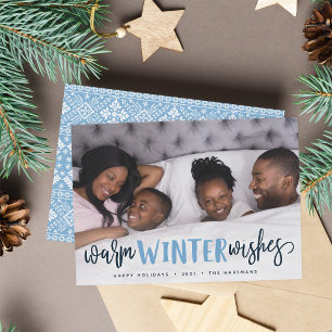 Warm Winter Wishes Holiday Photo Card