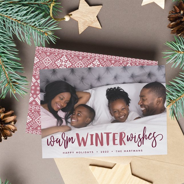 Warm Winter Wishes | Holiday Photo Card (Creator Uploaded)