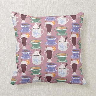 Warm Wintery Drinks Print Cushion
