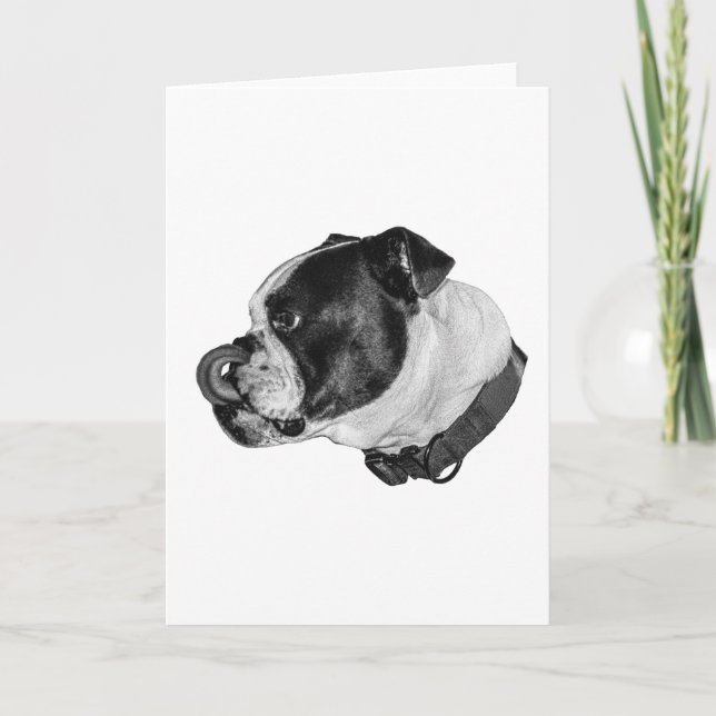 Warm Wishes Bulldog Card (Front)