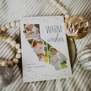 Warm Wishes   California Holiday Photo Card