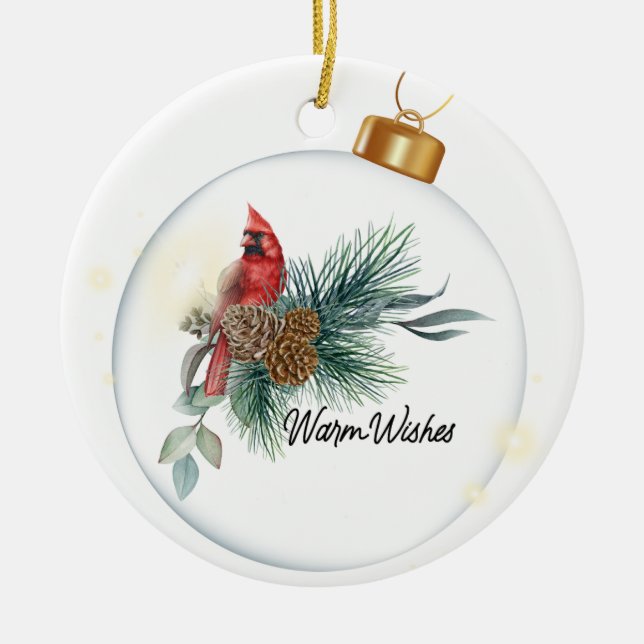 Warm wishes ceramic tree decoration (Front)