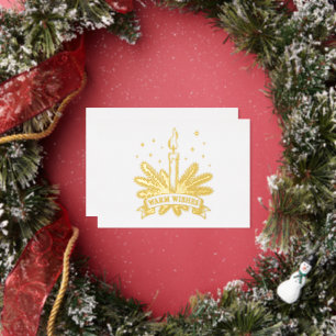 Warm Wishes Christmas Candle Gold