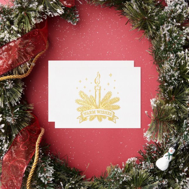 Warm Wishes Christmas Candle Gold (Insitu)