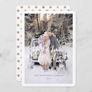 Warm Wishes Christmas Card Flat Holiday Card