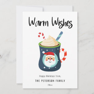 Warm Wishes Christmas Cocoa Mug Flat Holiday Card