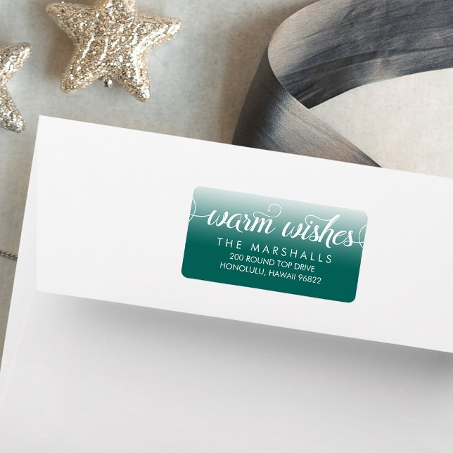 Warm Wishes Christmas Holiday Return Address Label (Creator Uploaded)