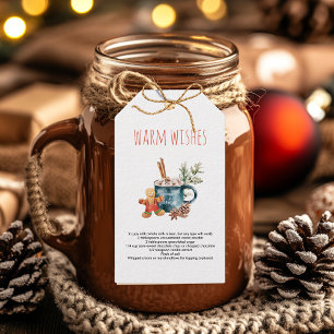 Warm Wishes Christmas Hot Chocolate Recipe Gift Tags