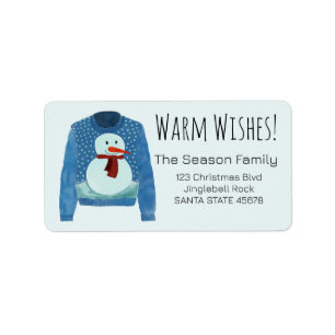 Warm Wishes Christmas Sweater Label
