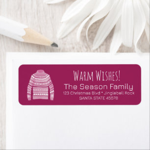 Warm Wishes Christmas Sweater Label