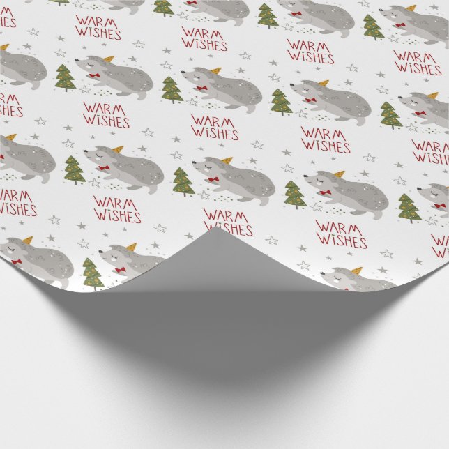 Warm Wishes Christmas Wrapping Paper (Corner)