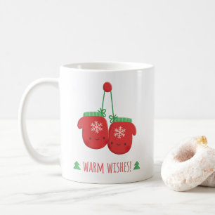 Warm Wishes Cute Christmas Snowflake Mittens Coffee Mug