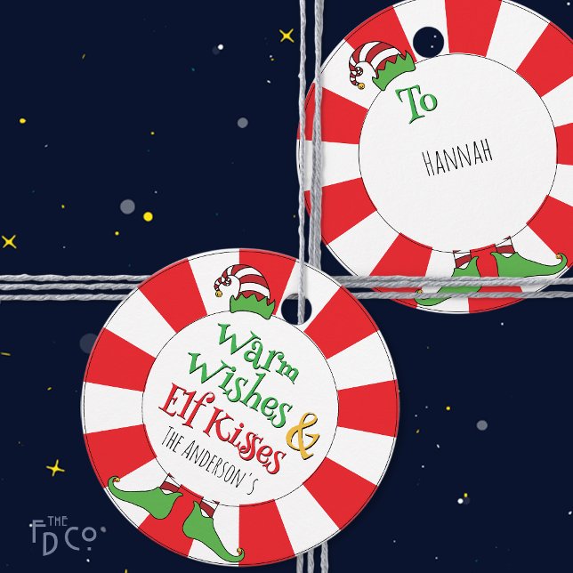 Warm Wishes & Elf Kisses!  Favour Tags (Creator Uploaded)