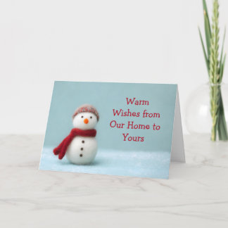 🎄 Warm Wishes Felt Snowman Holiday Card ❄️