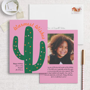 Warm Wishes Festive Cactus Holiday Card