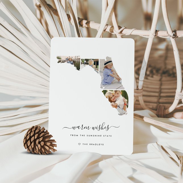 Warm Wishes | Florida Holiday Photo Collage Card (Creator Uploaded)