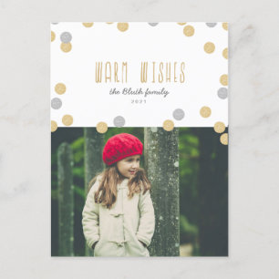 Warm Wishes Holiday Photo Postcard
