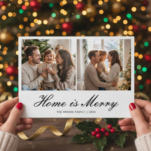Warm Wishes Home Is Merry holiday Card