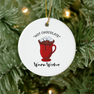 Warm Wishes Hot Chocolate Holiday Ceramic Tree Decoration