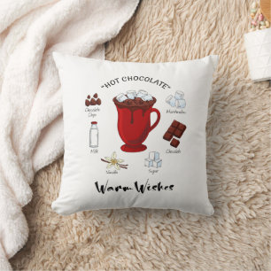 Warm Wishes Hot Chocolate Holiday Cushion