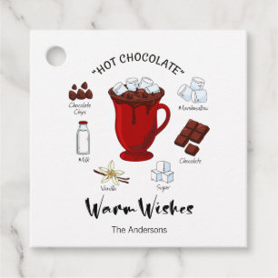 Warm Wishes Hot Chocolate Holiday Favour Tags