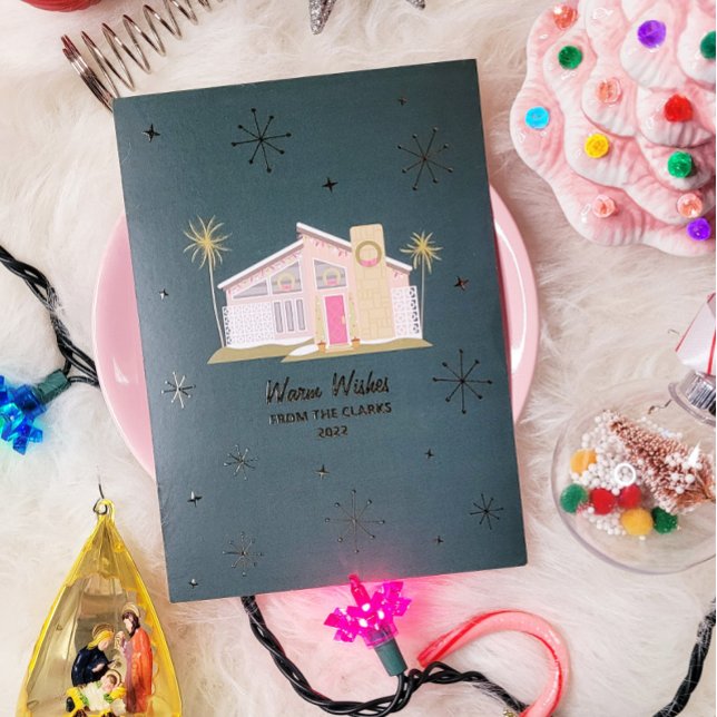 Warm Wishes Midcentury Pink House Christmas (Creator Uploaded)