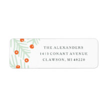 Warm Wishes Mint Return Address Label