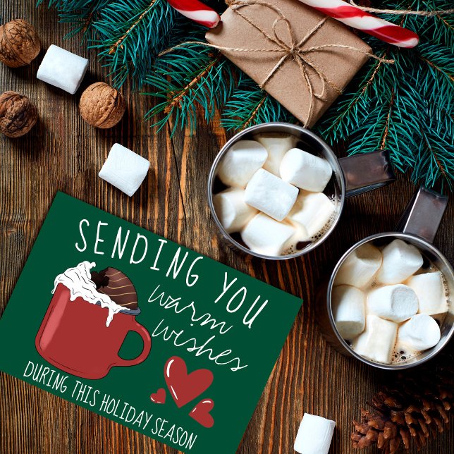 Warm Wishes Mug Hot Cocoa Christmas Holiday Card (Creator Uploaded)