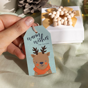 Warm Wishes   Personalised Christmas Reindeer Gift Tags