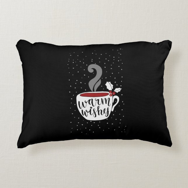 WARM WISHES PILLOW WITH BLACK BACK (Front)