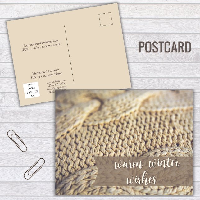Warm Wishes Realtor Happy Holidays Postcard (Warm winter wishes postcard)