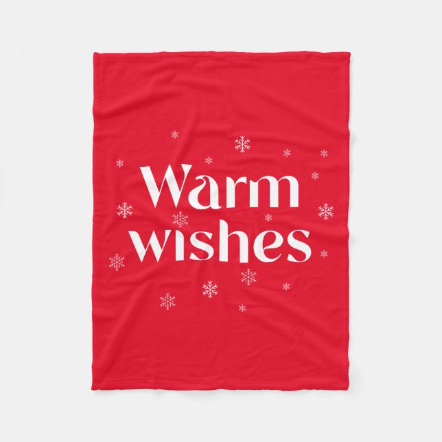 Warm Wishes & Snowflakes Fleece Blanket (Front)