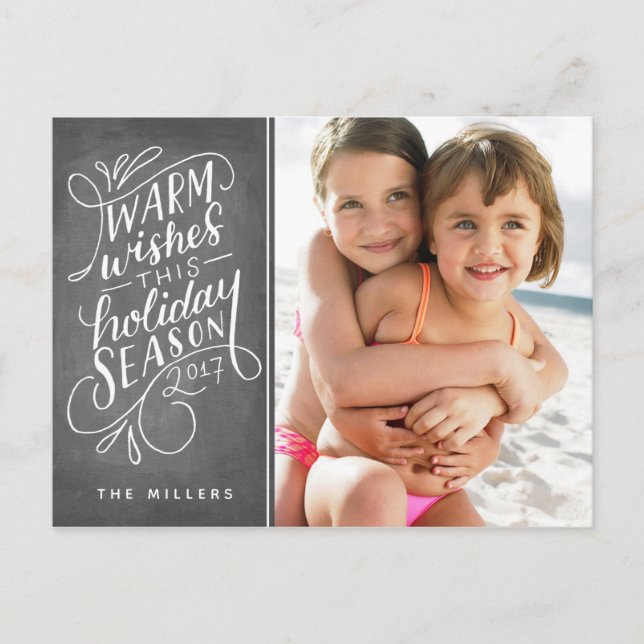 Warm Wishes This Holiday Hand Lettered 1-Photo (Front)