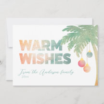 Warm Wishes Tropical Holiday Card