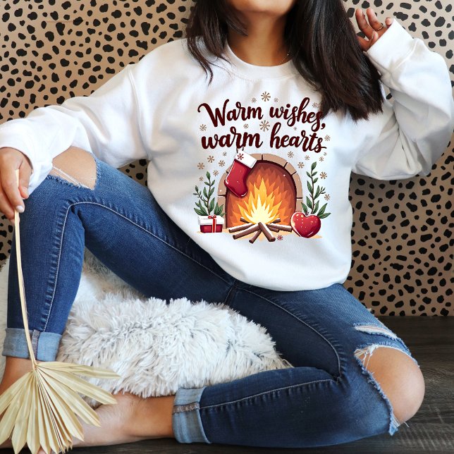 Warm Wishes Warm Hearts Christmas View Sweatshirt (Creator Uploaded)