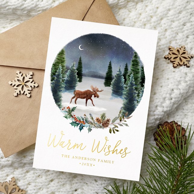 Warm Wishes Woodland Moose Winter Scene Non-Photo (Creator Uploaded)