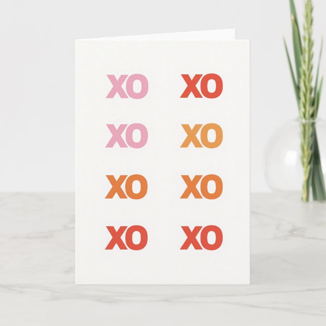Warm Xo Minimalist Card (Front)