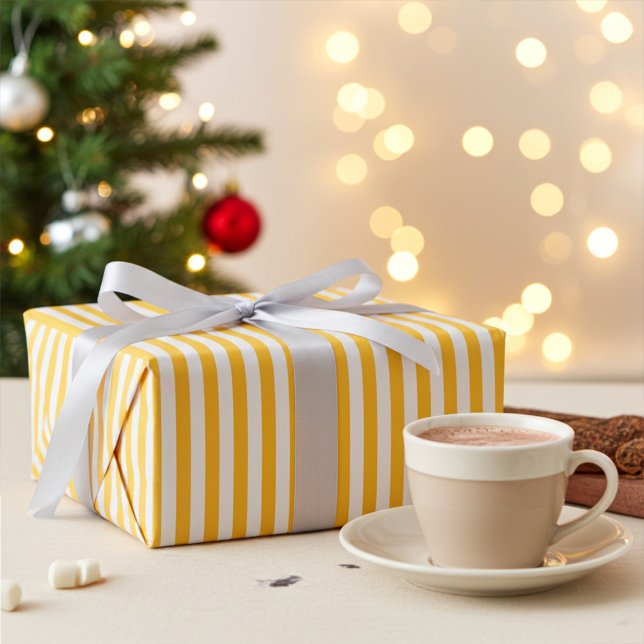 Warm Yellow and White Striped Wrapping Paper (Creator Uploaded)