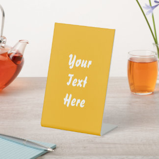 Warm Yellow. Custom. Pedestal Sign