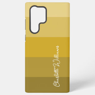 WARM YELLOW GOLD COLOR STRIPE LINE PATTERN NAME SAMSUNG GALAXY CASE