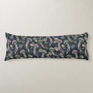 Warm Yellow, Orange & Blue Floral Body Cushion