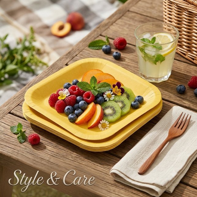 Warm Yellow Orange Disposable Plates for Events (Warm Yellow Orange Disposable Plates for Events)