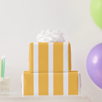 Warm Yellow & White Stripes, Elegant All-Occasion Wrapping Paper