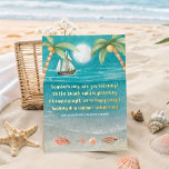 Warmer Wonderland Tropical Beach Christmas<br><div class="desc">Tropical theme foil Christmas card features a moonlight beach with seashells and glistening sand, palm trees, and a ship sailing in the sea. The lyrics are to the tune of "Winter Wonderland" but with a tropical twist that says: "Seashells ring, are you listening? -- On the beach, sand is glistening...</div>