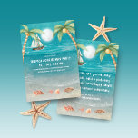 Warmer Wonderland Tropical Beach Christmas Party Invitation<br><div class="desc">Tropical Christmas party invitation features a moonlight beach with seashells and glistening sand, palm trees, and a ship sailing in the turquoise sea. The lyrics are to the tune of "Winter Wonderland" but with a tropical twist that says: "Seashells ring, are you listening? -- On the beach, sand is glistening...</div>