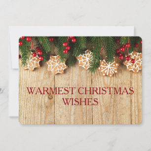 Warmest Christmas Wishes Card 2-sided Photo Card